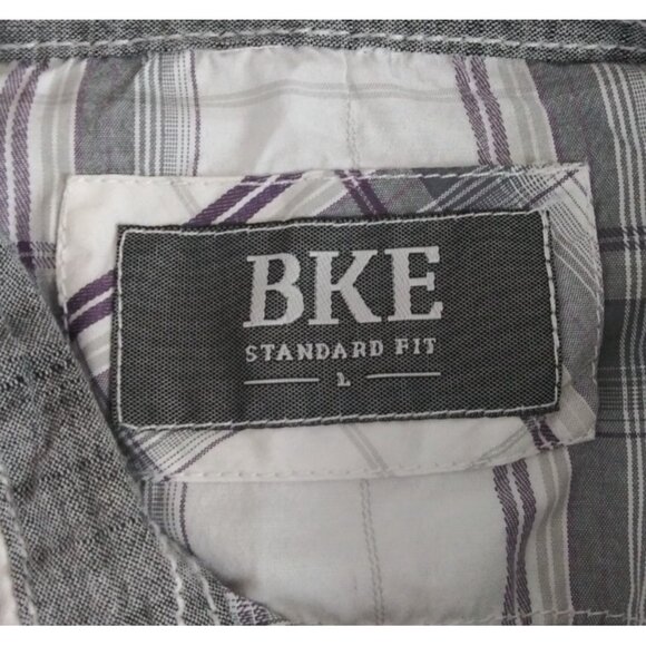 Buckle BKE Standard Fit Gray Plaid With Smokey Pearl Snaps Men's Shirt Large - Picture 5 of 7